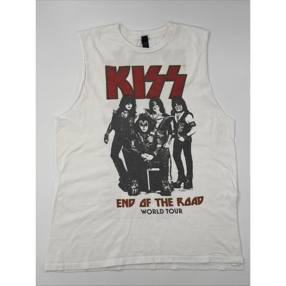 Kiss End of Road World Tour Sleeveless Shirt Mens Large Concert  Double Sided - Picture 1 of 9